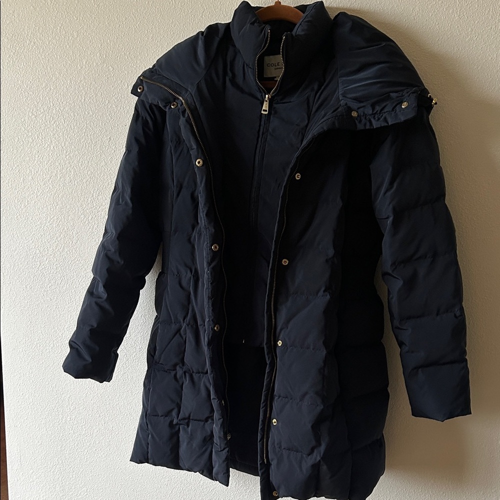 Cole Haan Signature 2 Layer Puffer Coat Navy